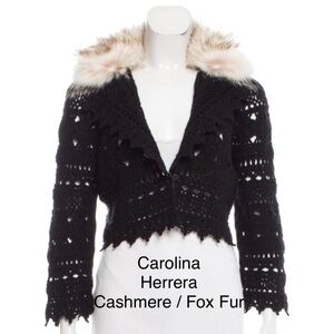 Women’s Carolina Herrera Cashmere / Fox Fur Sweater
